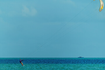 Kiteboarding On Long Bay, Providenciales, Turks and Caicos