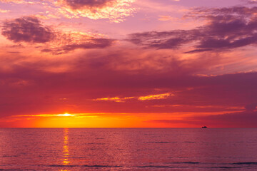 Naklejka na ściany i meble Sunset over Taylor Bay, Providenciales, Turks and Caicos