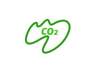 Cloud CO2 Icon Vector Logo