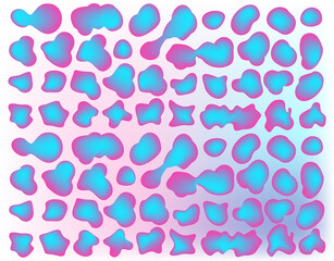 Blue Pink Liquid Shapes Icons, Abstract Shape Symbols
