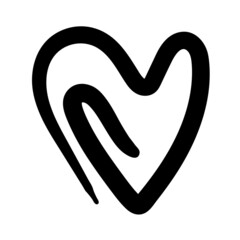 Obraz premium Hand Drawn Heart, Love Shape Doodle Symbol