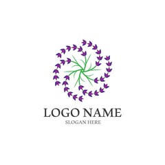 Fresh Lavender flower logo vector