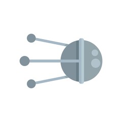 Technology satellite icon flat isolated vector