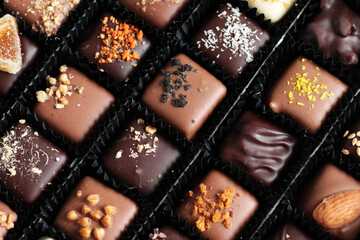 belgium chocolate candy in the box