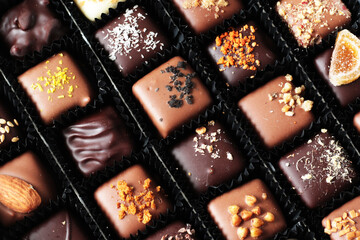 belgium chocolate candy in the box