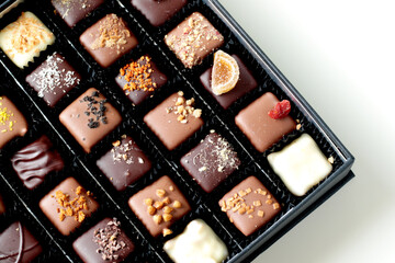 belgium chocolate candy in the box