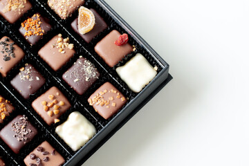 belgium chocolate candy in the box
