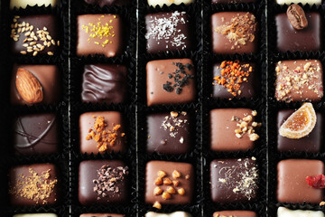belgium chocolate candy in the box