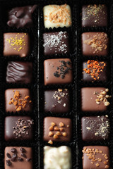 belgium chocolate candy in the box