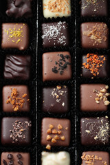 belgium chocolate candy in the box