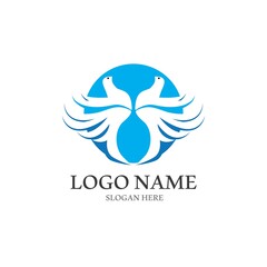Dove bird logo vector design
