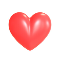 red heart on white background,clipping path