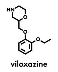 Viloxazine drug molecule. Skeletal formula.