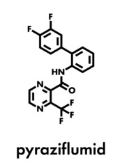 Pyraziflumid fungicide molecule. Skeletal formula.