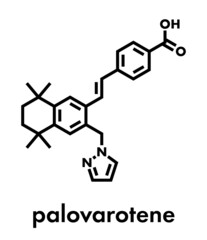 Palovarotene drug molecule. Skeletal formula.