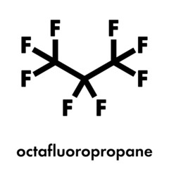 Fototapeta premium Octafluoropropane perfluorocarbon molecule. Skeletal formula.