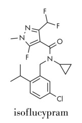 Isoflucypram fungicide molecule. Skeletal formula.