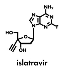 Islatravir HIV drug molecule. Skeletal formula.
