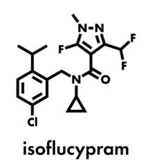 Fototapeta premium Isoflucypram fungicide molecule. Skeletal formula.