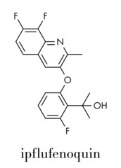 Ipflufenoquin fungicide molecule. Skeletal formula.