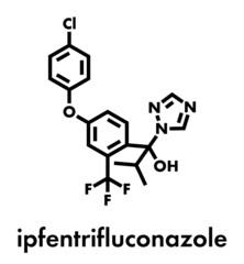 Fototapeta premium Ipfentrifluconazole fungicide molecule. Skeletal formula.