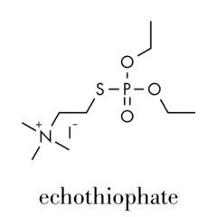 Echothiophate (phospholine) drug molecule. Skeletal formula.