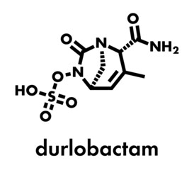 Durlobactam antibiotic drug molecule. Skeletal formula.
