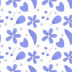 Afwasbaar Fotobehang Very peri Zeer Peri doodle bloemenpatroon, naadloze, witte achtergrond. vector illustratie