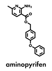 Aminopyrifen fungicide molecule. Skeletal formula.