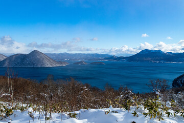 北海道　洞爺湖の冬の風景