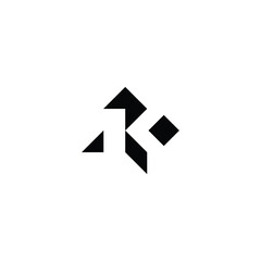 letter K logo with a very unique abstract and modern shape