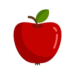 Newton red apple icon flat isolated vector