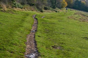 The Ridgeway walking path and trail in England