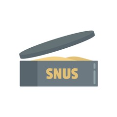 Snus tin can icon flat isolated vector - obrazy, fototapety, plakaty