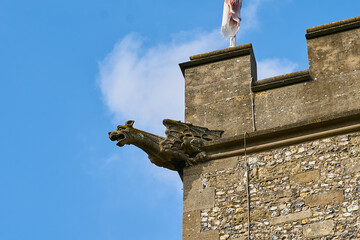 Gargoyle on Medieval church tower