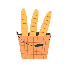 Basket with baguette