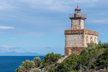 The Dana lighthouse in Poros island - obrazy, fototapety, plakaty