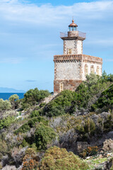 Fototapeta na wymiar The Dana lighthouse in Poros island