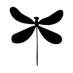 dragonfly silhouette on white background