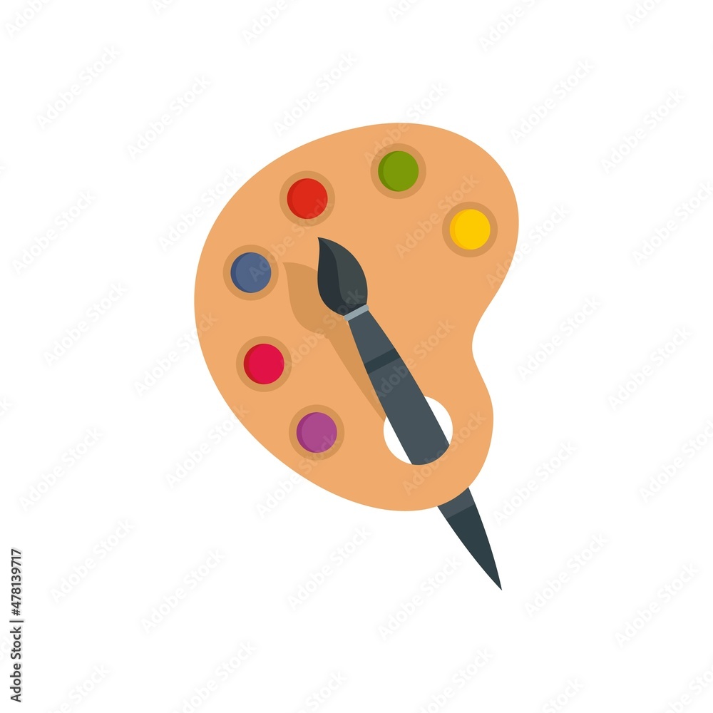 Sticker french color palette icon flat isolated vector