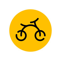 yellow bicycle icon on white background