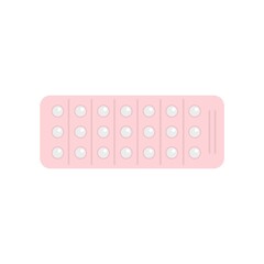 Pill blister icon flat isolated vector