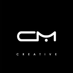 CM Letter Initial Logo Design Template Vector Illustration - obrazy, fototapety, plakaty