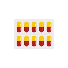 Capsule blister icon flat isolated vector