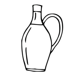 Olive oil vector illustration, hand drawing doodle