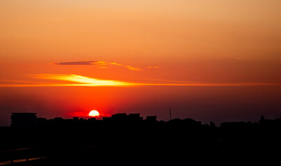 Obraz premium sunset in the city