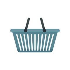 Empty shop basket icon flat isolated vector