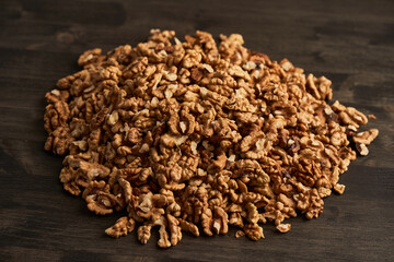 Walnuts on a wooden board