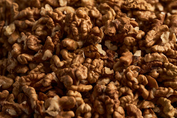 Walnuts on a wooden board