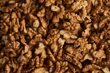 Walnuts on a wooden board